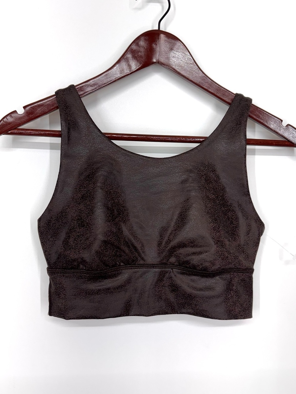 Aerie Offline Brown Faux Leather Sports Bra With Medium Support Stretch Size XS